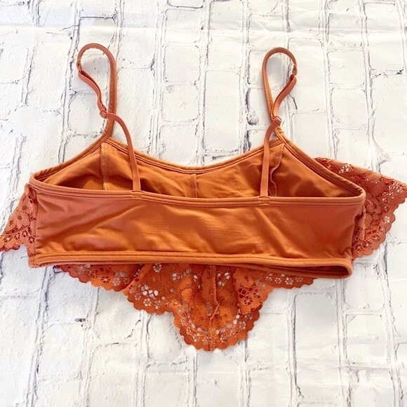 Victoria’s Secret Rust Orange Lace Ruffle Body by Victoria Bralette L - Picture 6 of 11